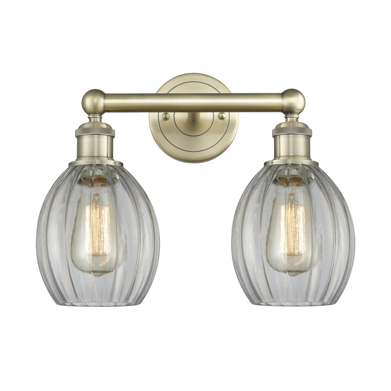 Bolduc 2 - Light Dimmable Vanity Light, Clear, Antique Brass