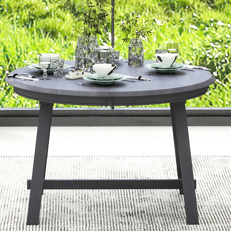 Table de salle à manger extensible de style rétro - Gris, fabrication artisanale de qualité gris sidéral, Gris