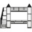 Lit superposé simple en métal avec garde-robe et beaucoup d'espace de rangement, rangement uni noir et blanc-881010386