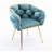 Luxury Modern Simple Leisure Velvet Single Sofa Chair Bedroom Lazy Person Household Dresser Stool Manicure Table Back Chair Blue Set Of 2-593452820-570044730
