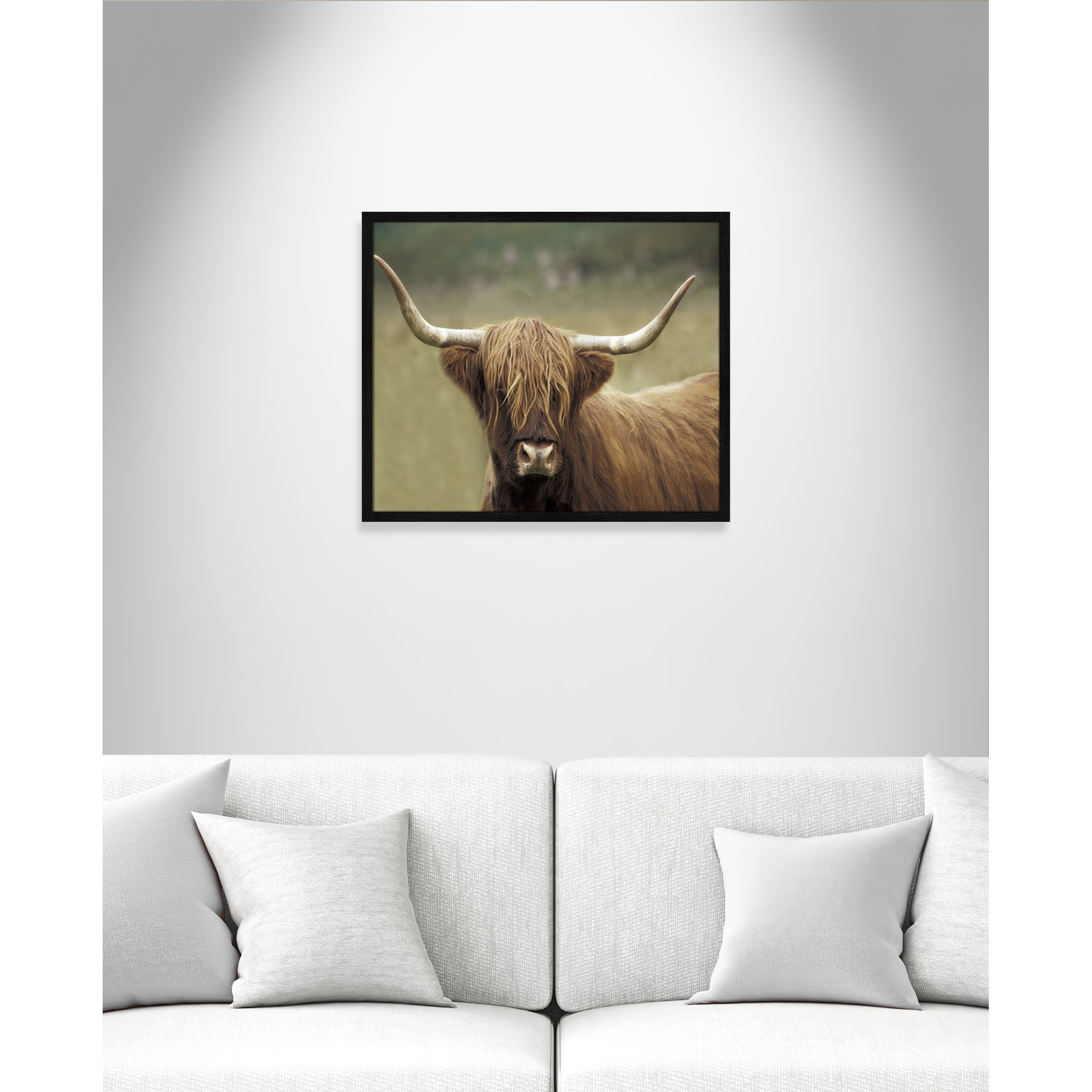 Highland Afternoon by Danita Delimont - Picture Frame Photograph, 21.5" H x 25.5" W x 0.75" D, Black Wood Grain Framed