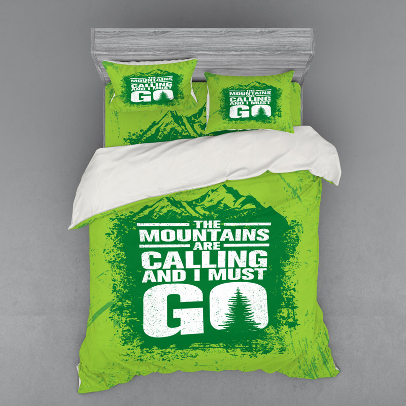 Ensemble de housse de couette en microfibre vert / blanc Adventure, Housse de couette grand + 3 pièces supplémentair