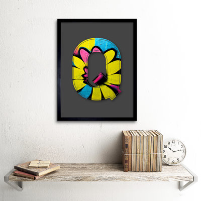 Letter Q Yellow Flower - Single Picture Frame Print