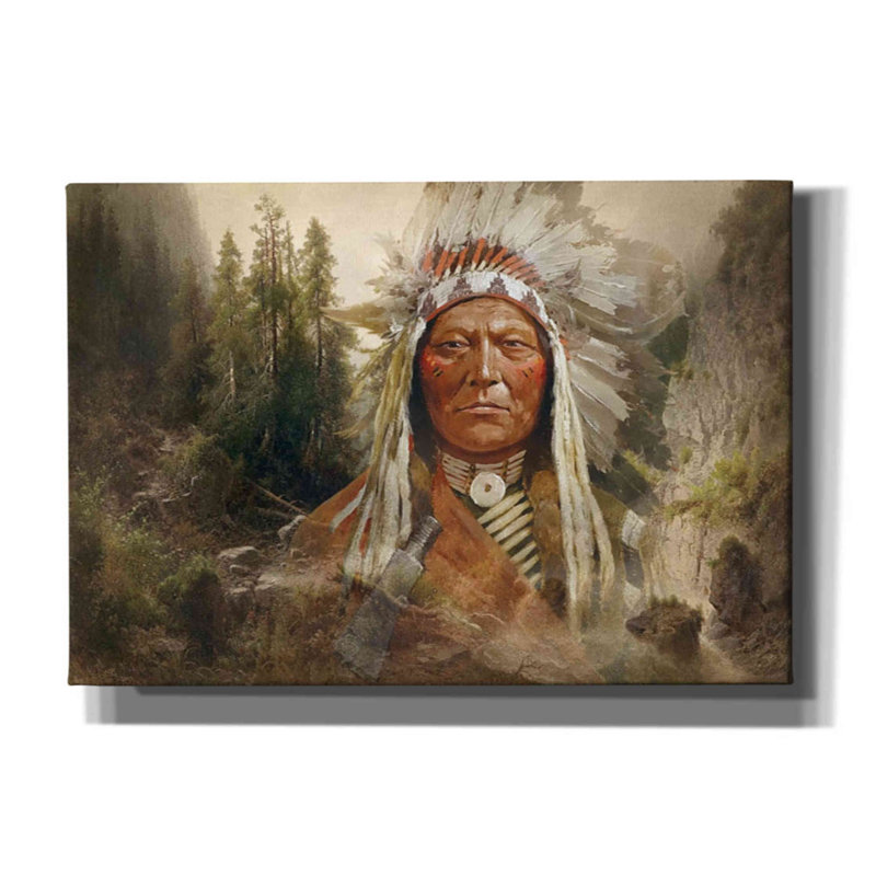 «Sitting Bull», reproduction d'art sur toile tendue