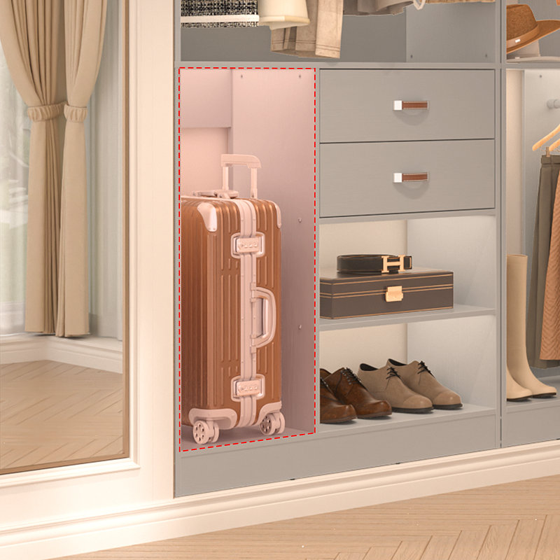 Natashia 71'' - 110'' W  Freestanding Closet System with Drawers, Grey