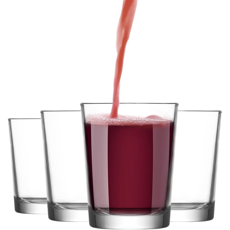 LAV Short Water Glasses for Water, Juice, Beverages, Cocktails – 5 1/2 oz Clear Glass Tumblers for Bars, Restaurants, Home Use