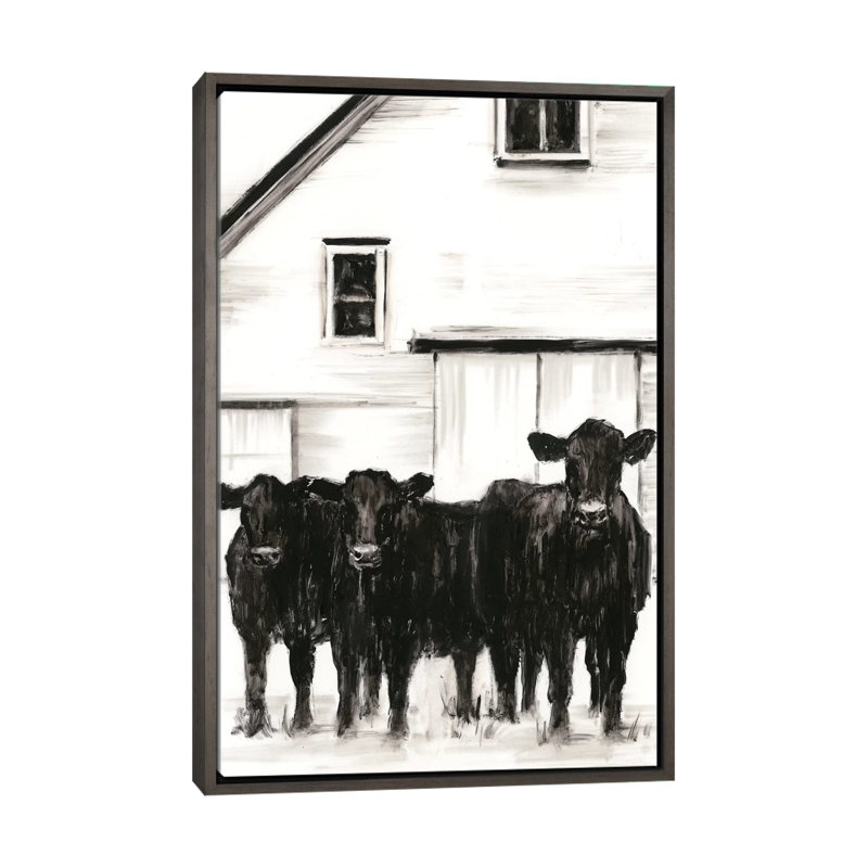 «Stand Around I» par Ethan Harper - reproduction d'art, H 48 po x l 32 po x P 1,5 po, Toile avec cadre gris, Pas de tapis