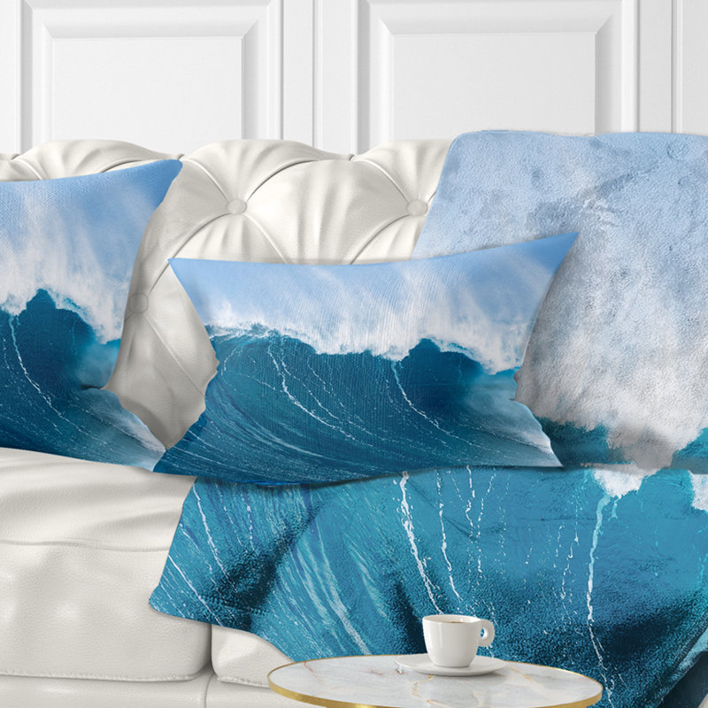 Coussin Sky Hitting Ocean Waves, Rectangulaire, 12 po x 20 po