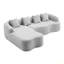 Canapé modulaire en L à compression complète avec méridienne incurvée, canapé modulaire en chenille, haute densité pour le salon en appartement-758339909
