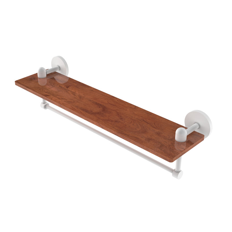 Tablette murale unie bois ironwood Itzhak, Blanc mat, H 4 po x l 22 po x P 5 po