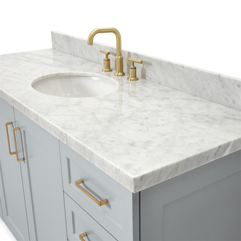 ARIEL TAYLOR 61 IN RECTANGLE SINK VANITY, Gray, Oval
