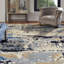 Tapis bleu en laine noué à la main Emely-1193583433