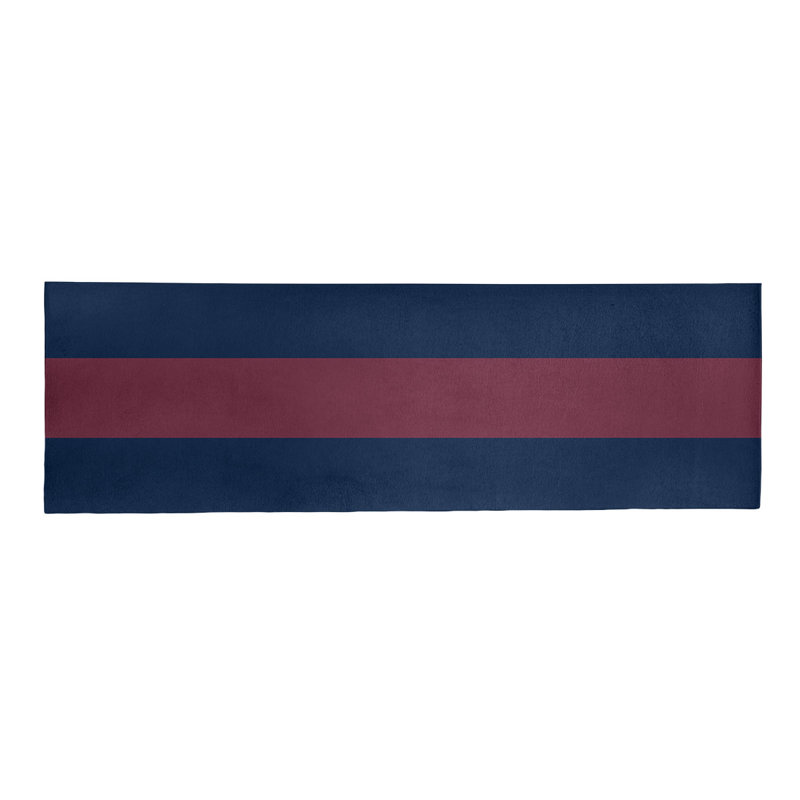 Tapis bleu marine/vin rayé, Tapis de couloir 2 pi 6 po x 8 pi