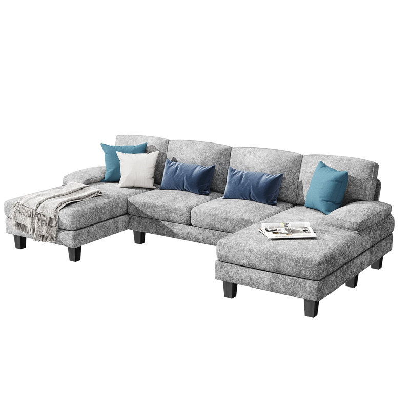 Ahupendra 3 - Piece Upholstered Sectional, Gray Chenille