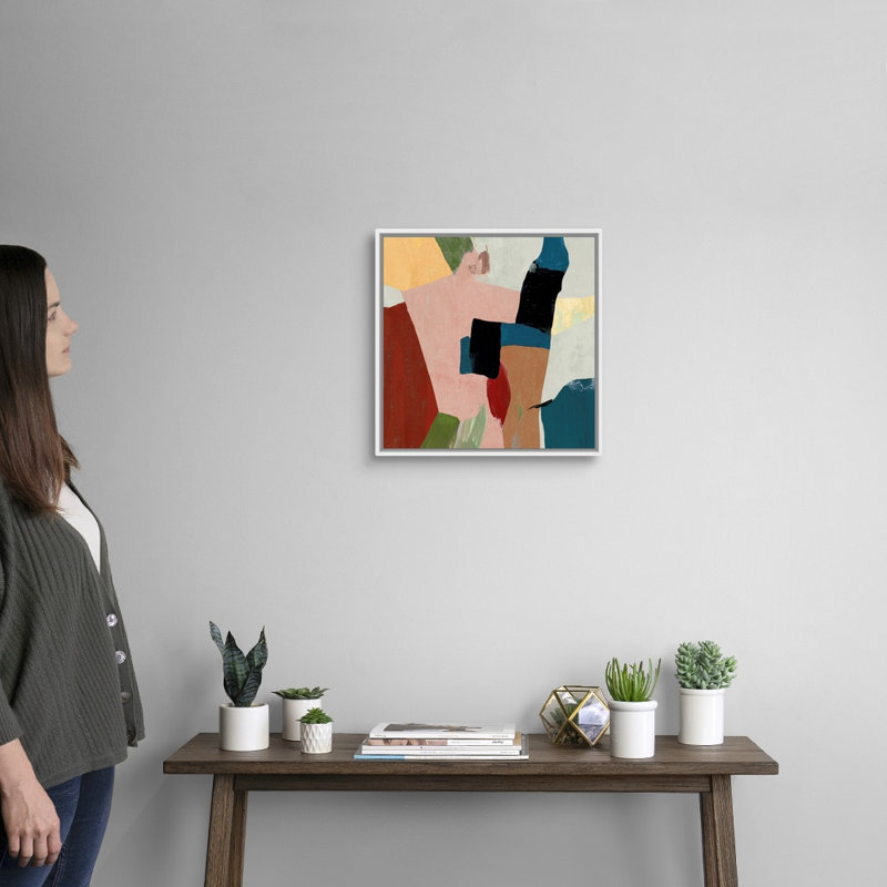 Reproduction d’art sur toile, "Afloat II" par Tom Reeves, Cadre blanc, H 18 po x l 18 po x P 1,75 po