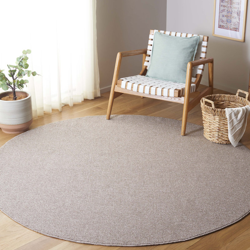 Zetta River Performance Solid Color Rug, Round 6'7"