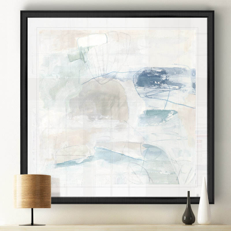 " Pebble Coast III ", Black Framed, 30.5" H x 30.5" W x 1.5" D