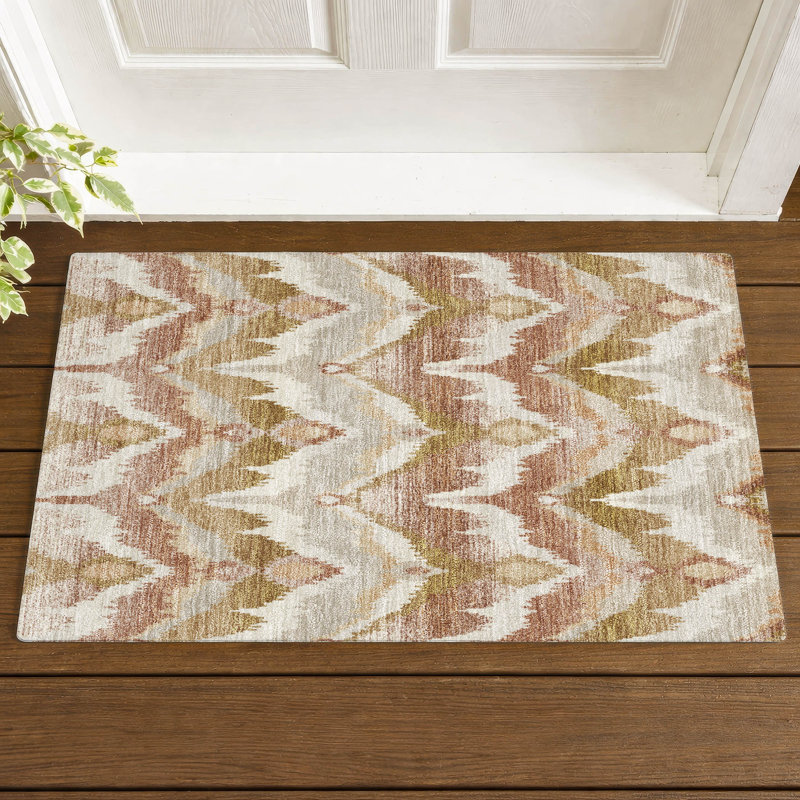 Machine Washable Indoor/Outdoor Chantille ACN2926 Lodge Rug, Rust, 1'8" x 2'6"