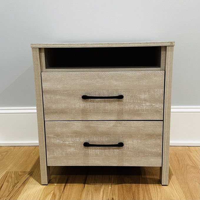 Wayfair- Allysyn 22.7" 2 Drawer Nightstand - Knotty Oak, Individual