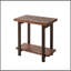 Table de bout industrielle à 2 niveaux, table d'appoint en bois massif avec plateau de table en pin vieilli et pieds en bois d'hévéa, table de chevet avec rangement pour le salon