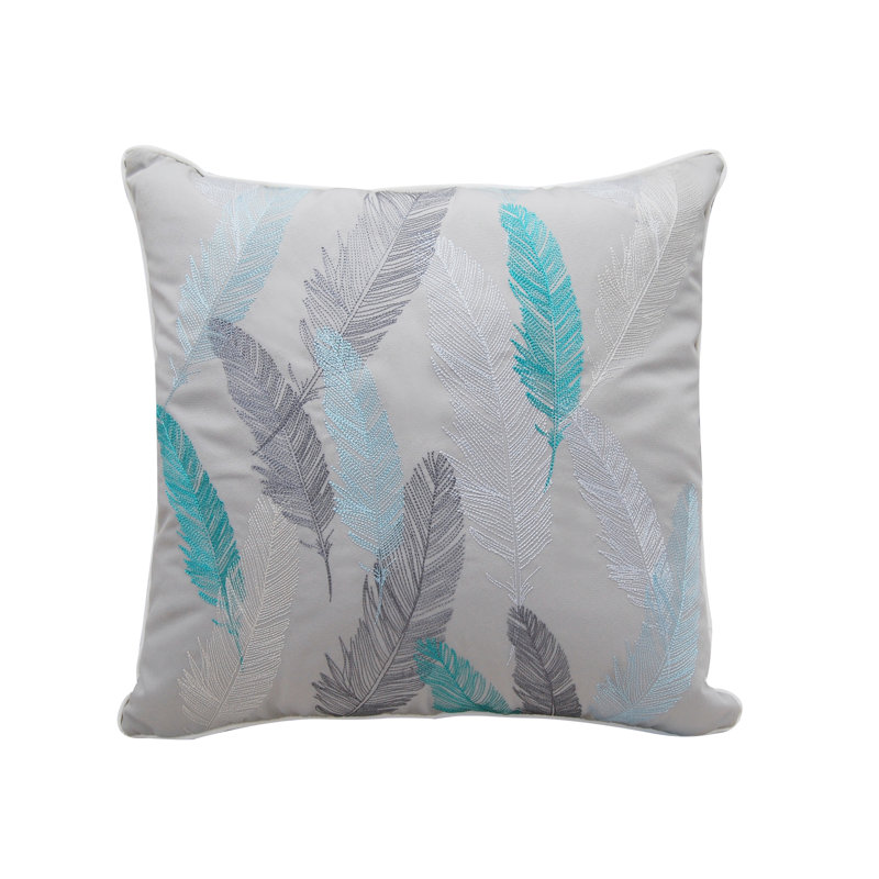 Embroidered Outdoor Throw Pillow