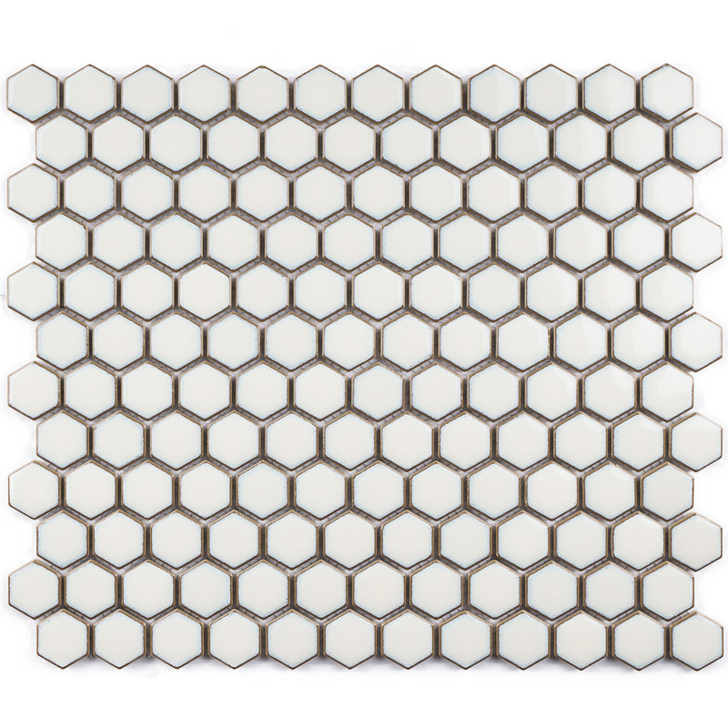 Carreau de mur et de plancher en porcelaine lustrée Hexagon Porcetile Hex, Blanc