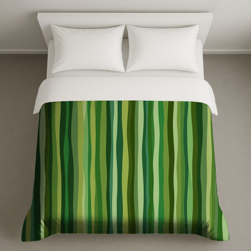 Housse de couette Green Stripes, Très grand lit