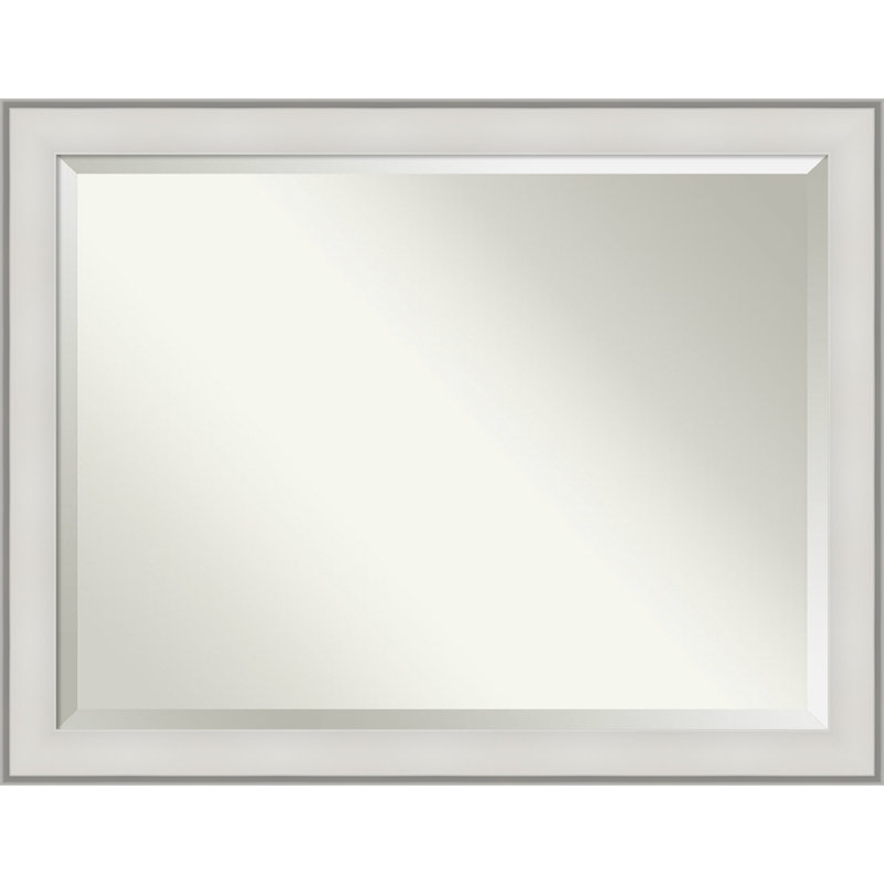 Miroir de salle de bain biseauté Sheraton, Blanc mat, 34,88 po x 44,88 po