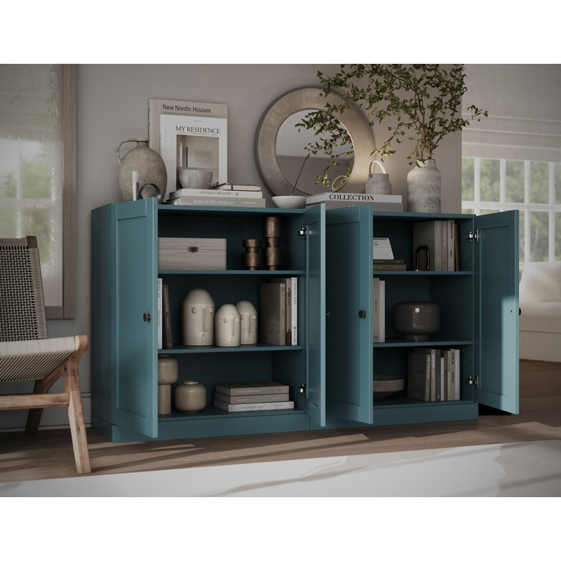 Buffet 64 "avec portes Shaker et tablettes réglables Palace Imports, Bleu aqua
