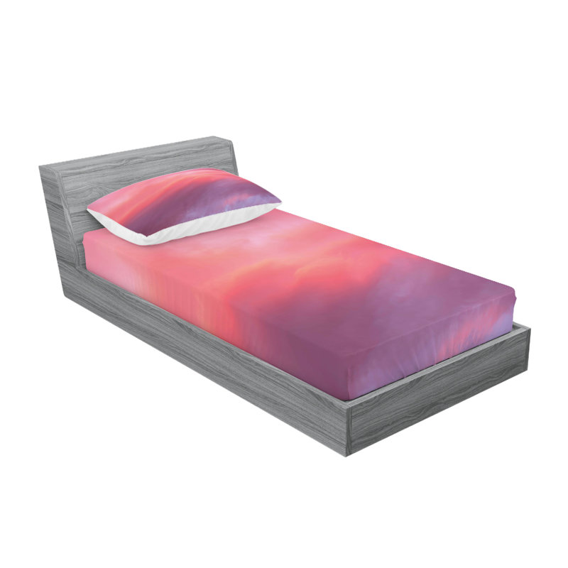 Drap-housse et coussin décoratif corail Ambesonne, Ensemble de draps pour lit simple TG + deux taies 