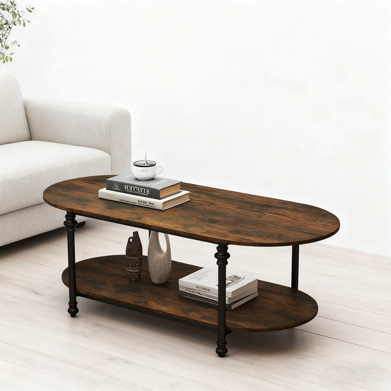 Table basse ovale de style rétro