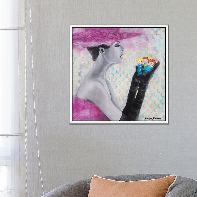 Facebook Friends 1 Piece Wall Art on Canvas, 66.04 cm H x 66.04 cm W, White Framed