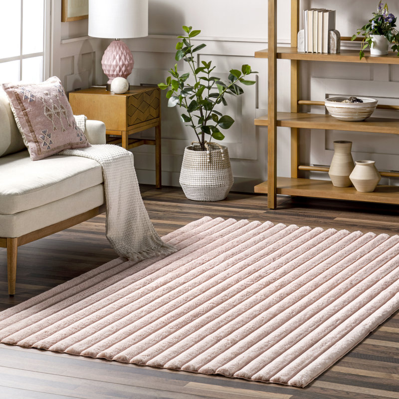 Kai SuperiorWash Stripe Faux Rabbit Machine Washable Area Rug, Runner 2'6" x 8'