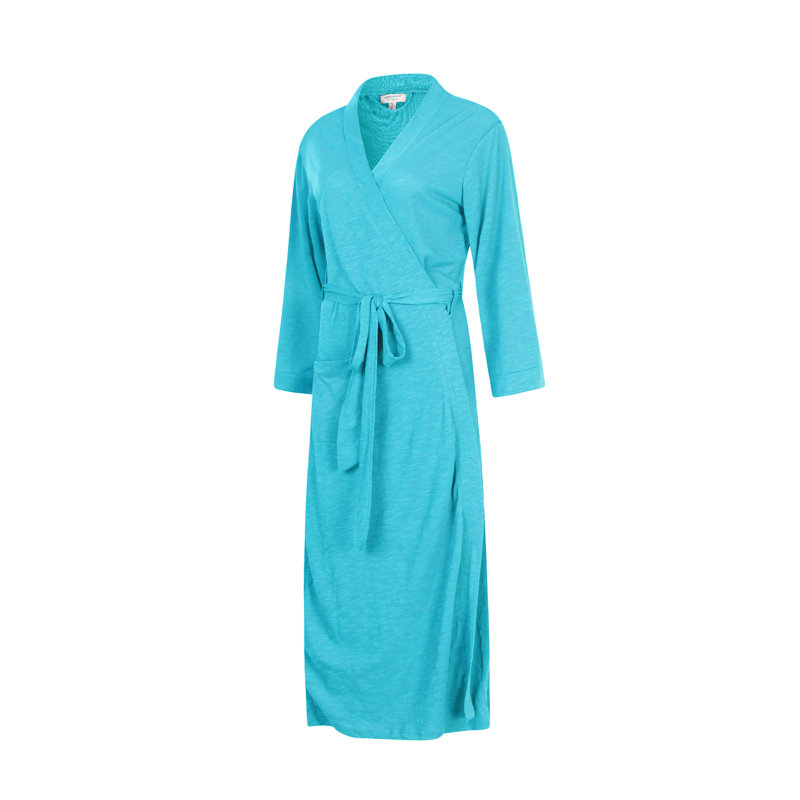 Drucilla Fleece Girl / Woman+ Ankle Bathrobe, Blue, M