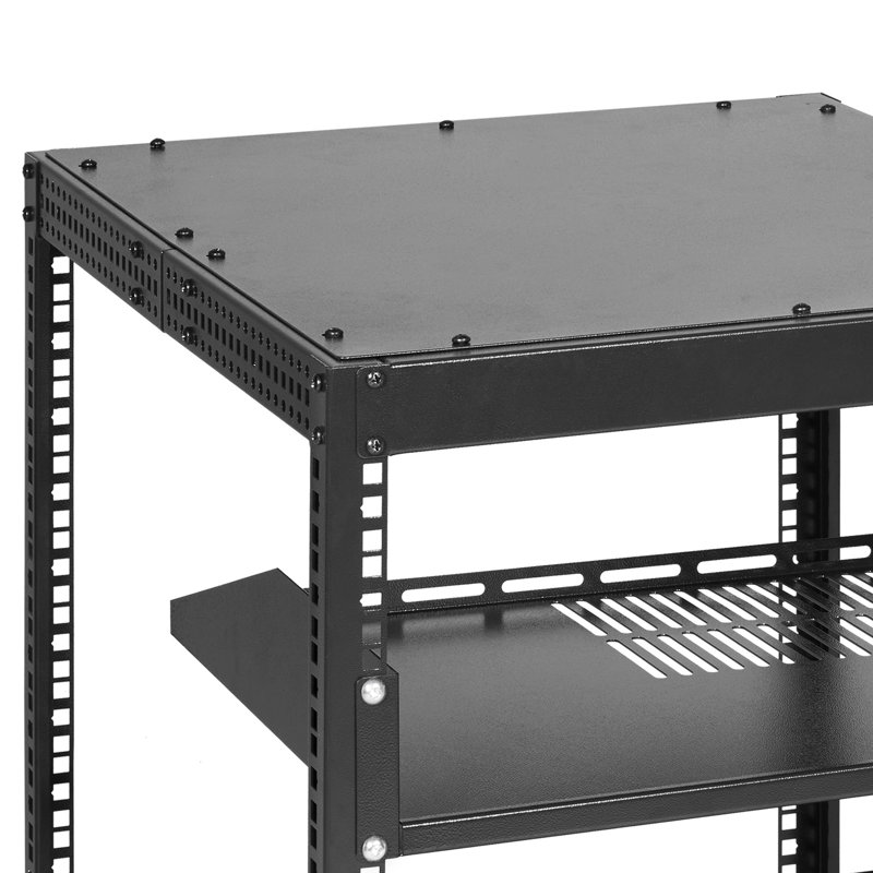 Support 12U Av avec ajustement de profondeur de 15 à 40 po, fixation murale ou, de conception utilisateur, idéal pour les équipements debout et la profondeur réglable du serveur, 4 poteaux faciles à déplacer