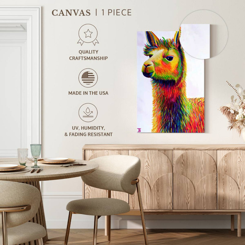 Rainbow Llama, 30" H x 20" W