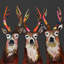 Designer cerf sur charbon - impression sur toile tendue-18787605-22037468