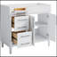 Meuble-lavabo de salle de bain 36 po sans lavabo, armoire de rangement autoportante avec 2 tiroirs et un tiroir basculant, meuble-lavabo avec cadre en bois massif seulement, tablette à hauteur réglable