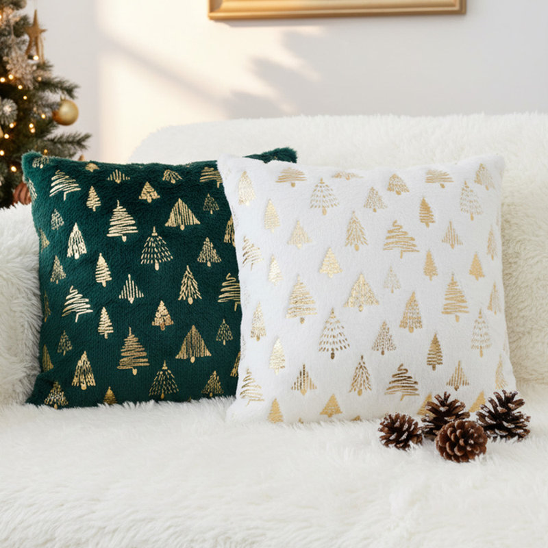 Backrest Cushion, Green/White Christmas 1