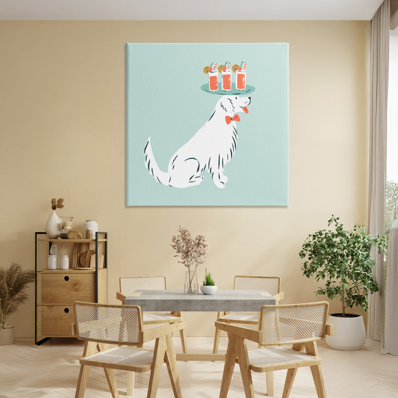 Drink Tray Dog Server Canvas, design by Krissy Mast, 36" H x 36" W