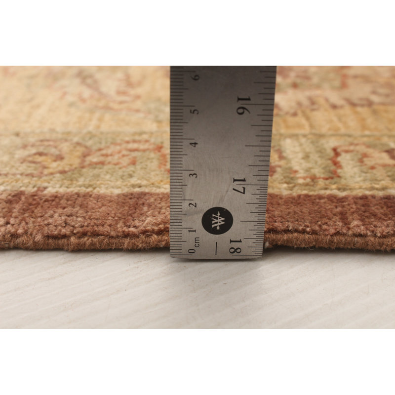 Tapis carré brun foncé en laine noué à la main de conception unique 6 pi 0 po x 5 pi 8 po Gyasi