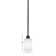 Edge Stem Hung Mini Pendant In Espresso Finish With 4" White Muslin Glass