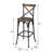 Antique Black And Antique Oak Bar Stool With Cross Back-206140338