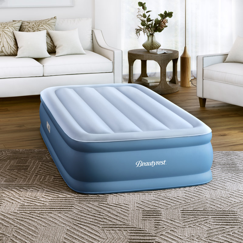 Beautyrest Sensa-Rest Inflatable Air Mattress with Anti-Leak Built-in Pump, Blow up guest bed, Twin