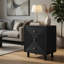 Table de chevet 3 tiroirs 18,7 pouces de largeur noir avec commode en bois moderne