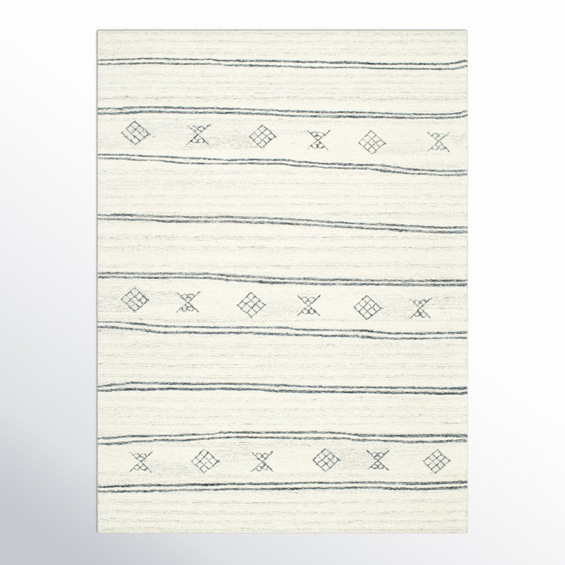 Milada Wool Striped Indoor Rug, Rectangle 8'10" x 12'