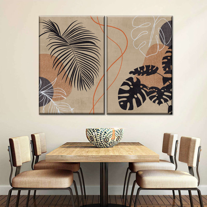 Ensemble de 2 feuilles et feuilles, H 45 po x l 61 po x P 1,25 po