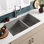 Évier de cuisine de style campagnard à cuves doubles en béton de L 33 po x l 21 po avec tablier NativeStone®
