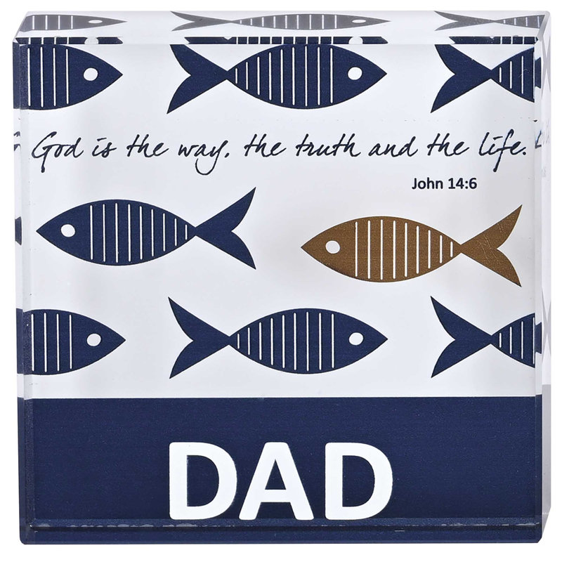 Plaque de table en verre «Dad God The The Way»