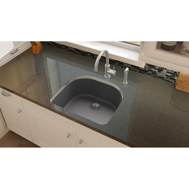 Évier de cuisine encastrable l 25 po x l 22 po Quartz Luxe, Anthracite